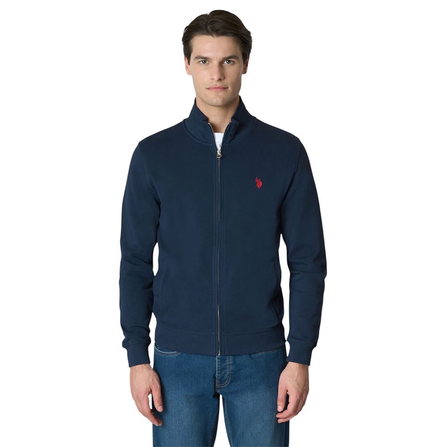 Greg felpa a collo alto in cotone con chiusura zip da uomo U.S. Polo Assn | US41187002179